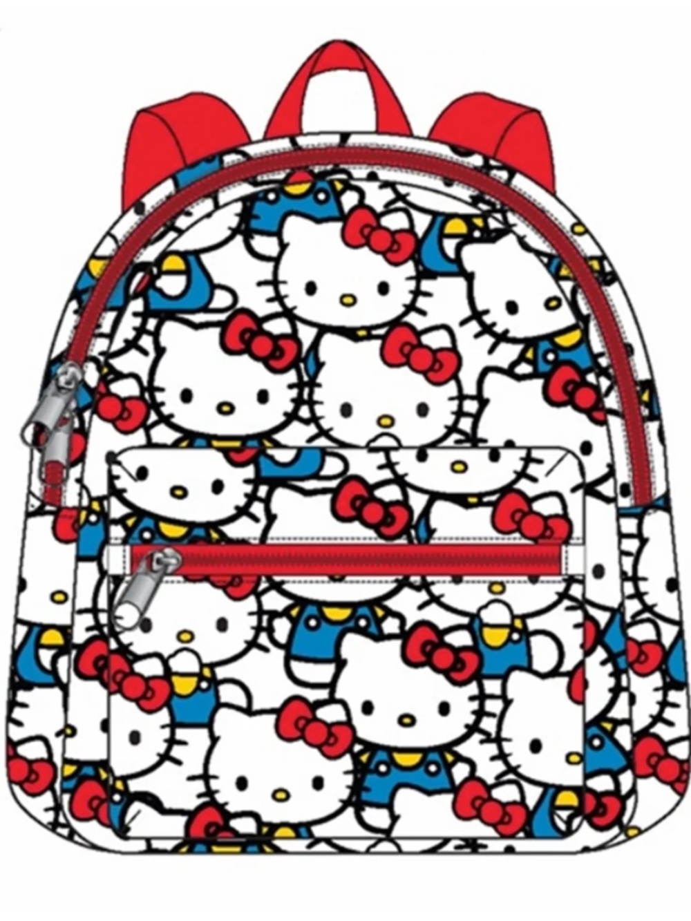 HELLO KITTY IN CLASSIC UNIFORM 10" PU LEATHER ALL OVER PRINT MINI BACKPACK
